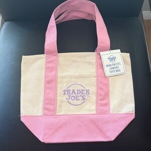 Trader Joe’s Pink & Cream Mini Canvas Tote Bag